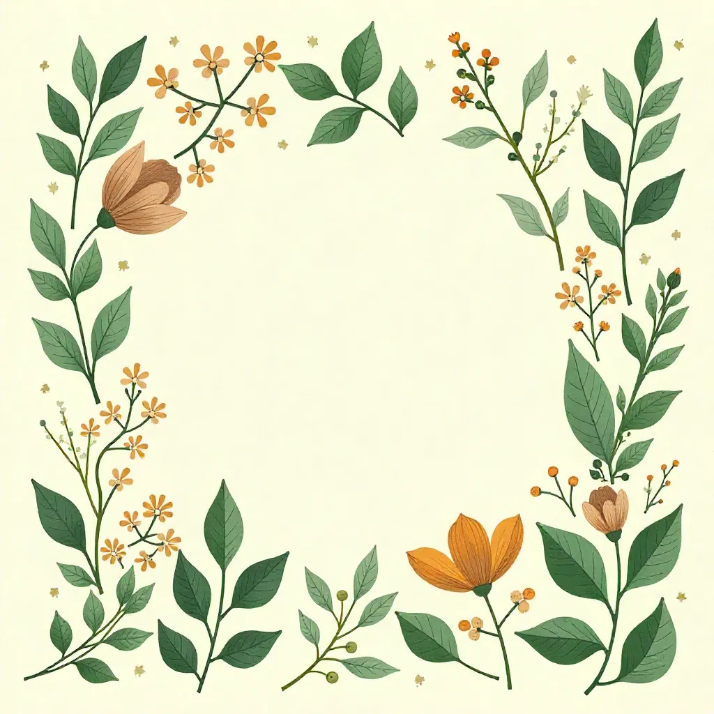 Botanical themed birthday greeting card