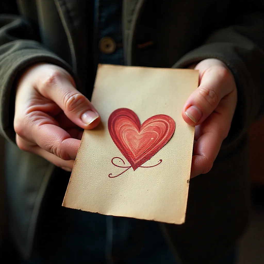 Person receiving handmade greeting card